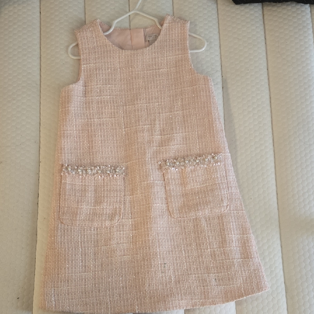 Chic Pink Tweed Kids Dress